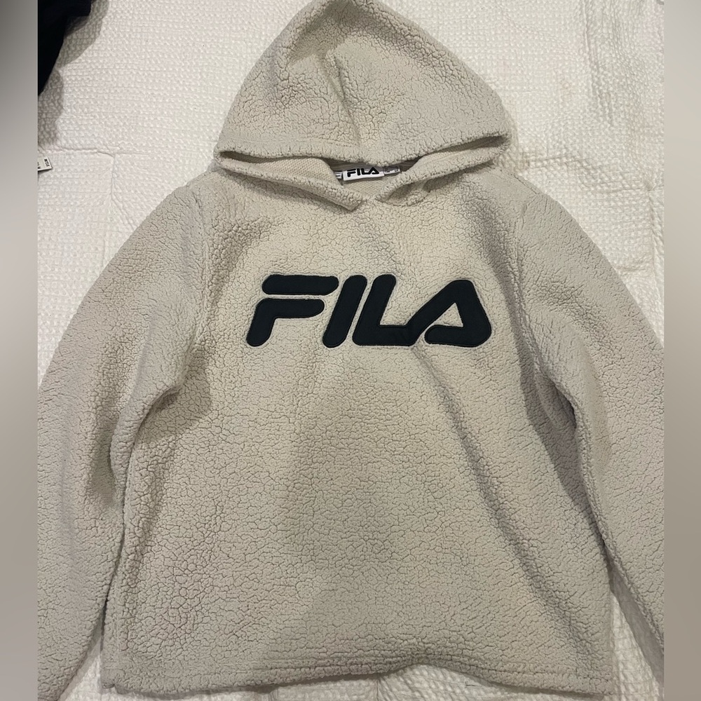 FILA women’s white sherpa hoodie. size s